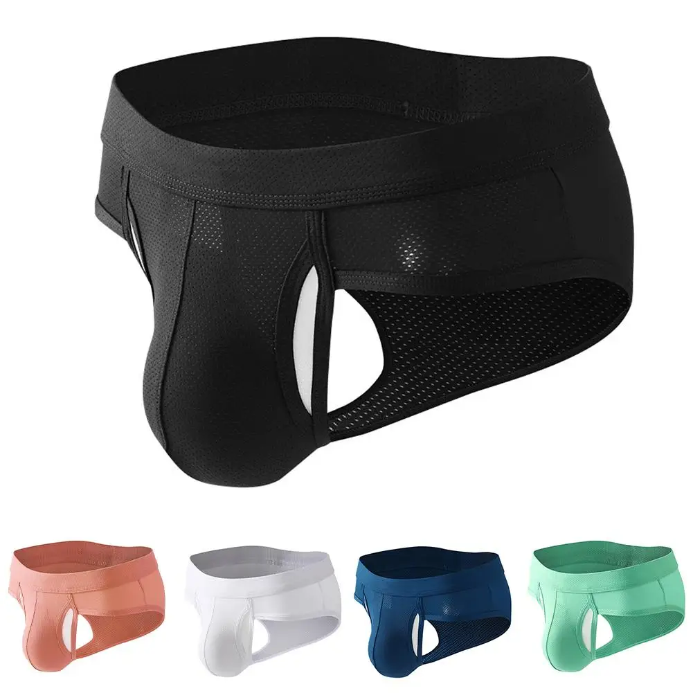 

Breathable Sexy Mesh Underwear Men's Briefs Sexy Pouch Underpants Men Underwear Soft And Comfortable Solid Color Various Sizes
