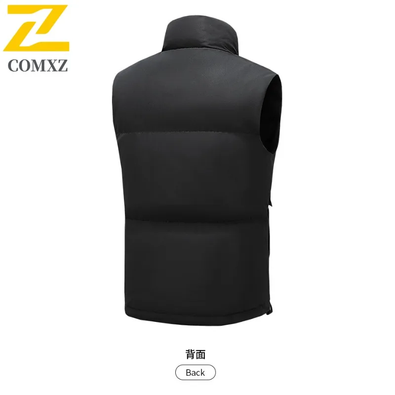 الخريف الرجال الوقوف طوق أسفل سترة بيضاء بطة ريشة سميكة جاكيت بلا إكمام مقاوم للماء يندبروف مناسبة التخييم الصيد #2