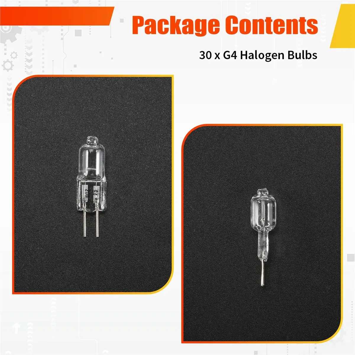 feelfeel G4 Bulb,20 Pack Halogen G4 12V 20W with G4 Bi-Pin Base,High Output G4 Light Bulb 12V 300LM for Cabinet Light Bulbs