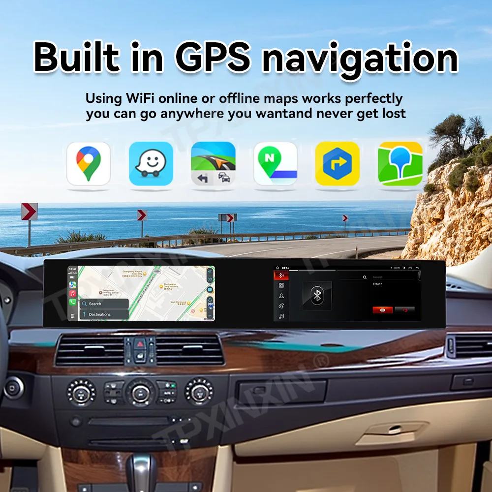 21'' Dual Screen Car Radio For BMW 5 Series E60 2004-2012 Car Multimedia Video Player Stereo GPS Carplay Head Unit CCC Upgrade