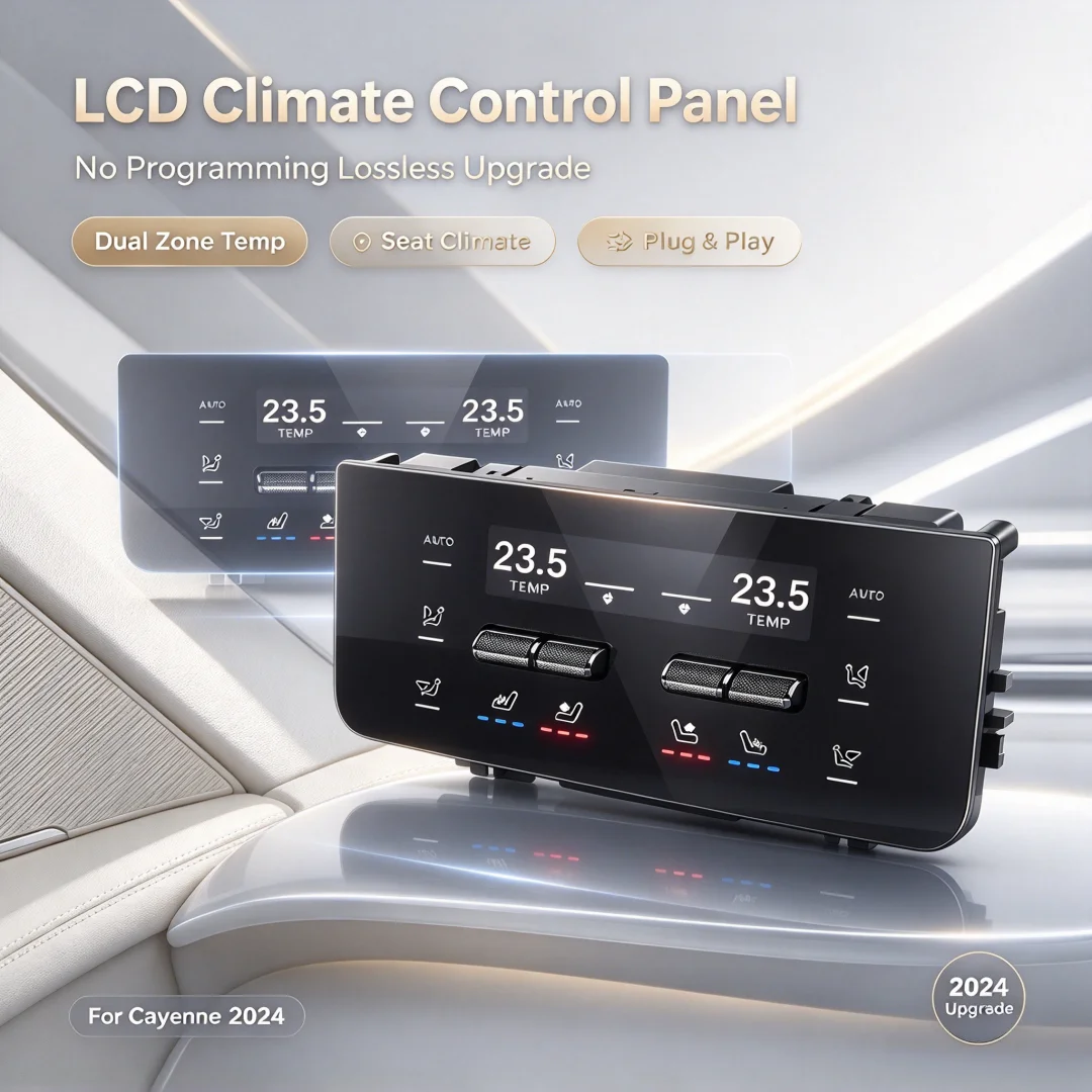Digital AC Climate Control Panel LCD Rear Air Conditioner Board For Porsche Cayenne 2024 2025 1:1 Upgrade Car Multimedia Player
