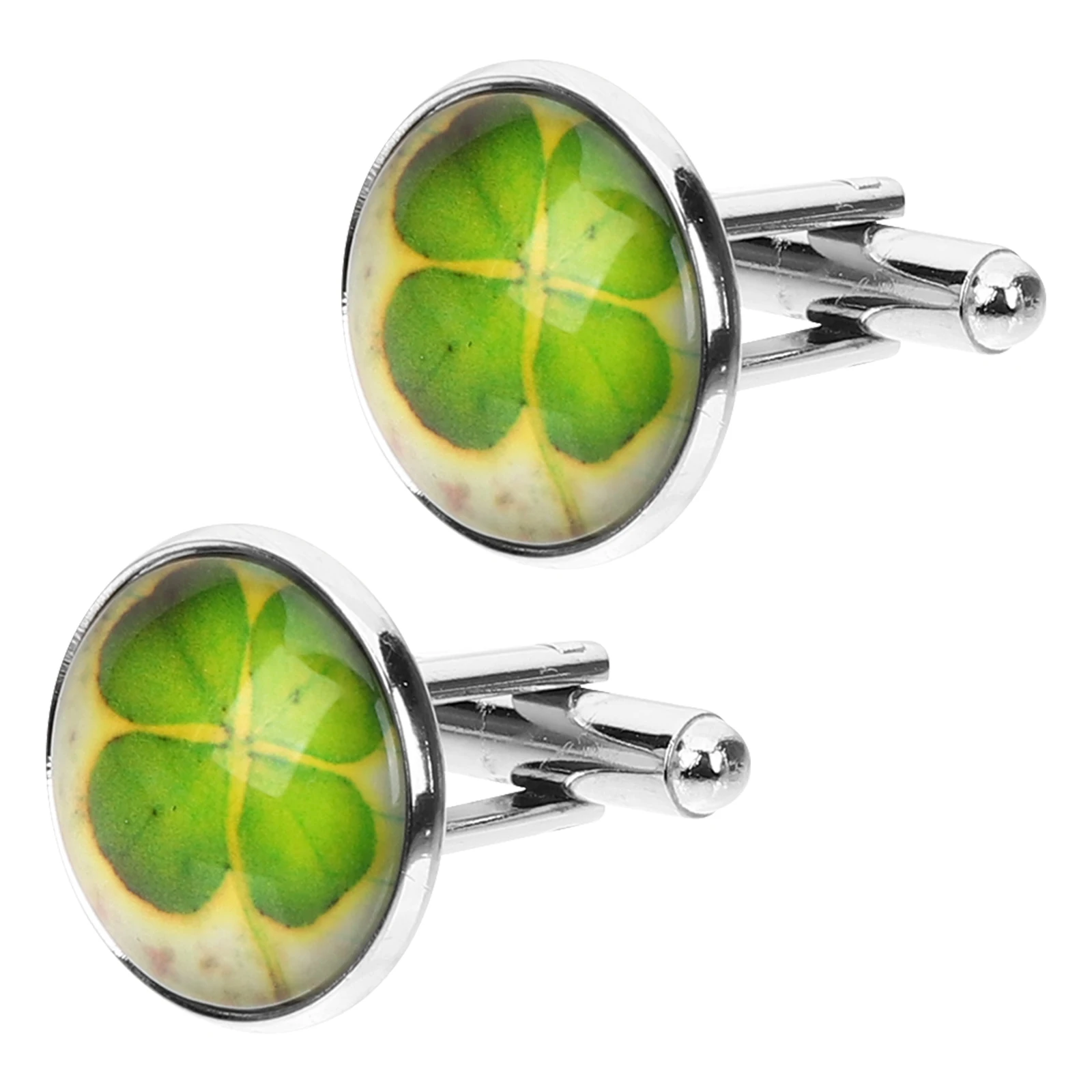 

Clover Cufflinks Men Shirt Accessories High Polished Surface Rounded Edges Suitable Banquets Birthdays Business Events Mens