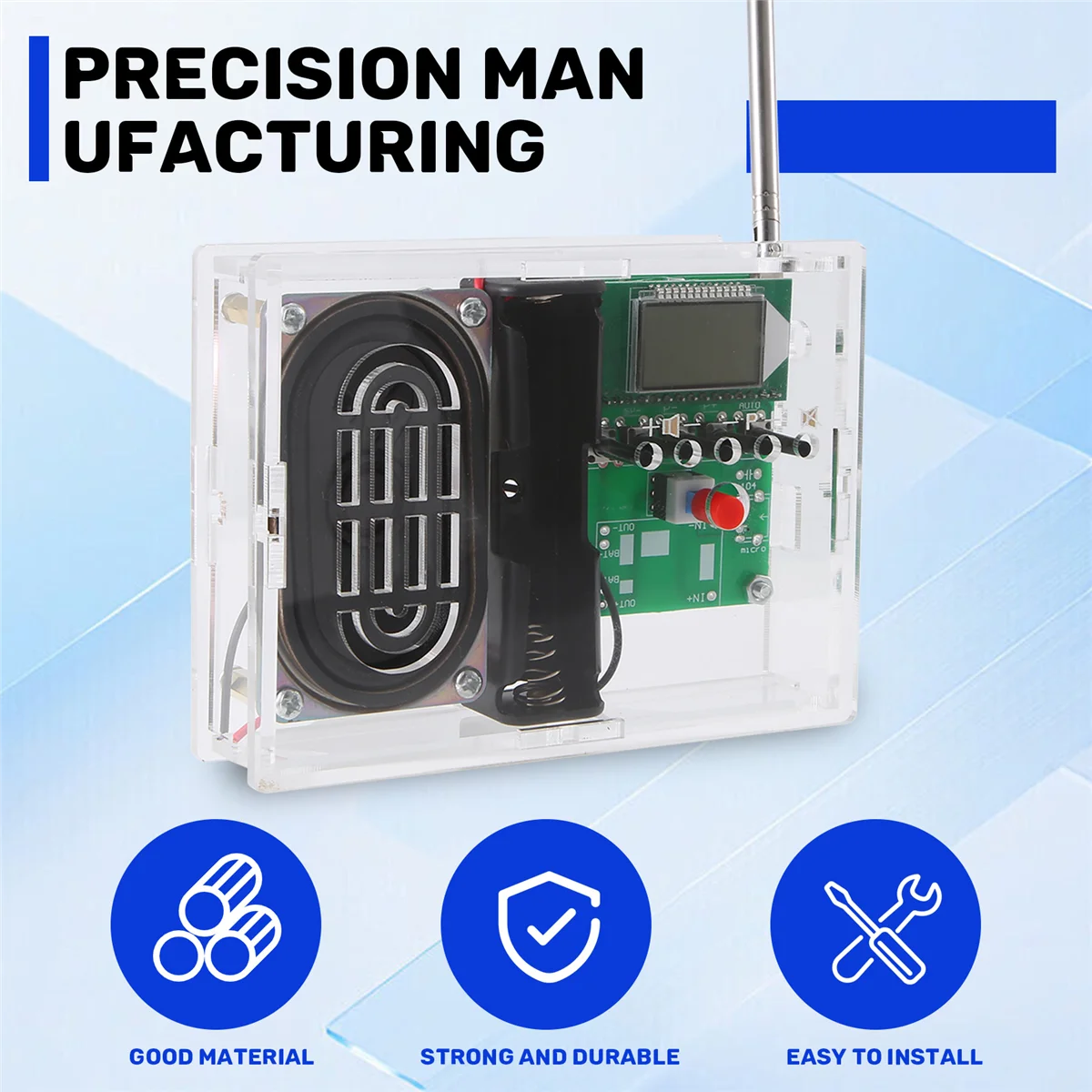 POP-lFM วิทยุชุด DIY การประสาน โครงการปรับตัวรับสัญญาณไร้สายจอแสดงผล LCD วิทยุดิจิตอล FM โมดูล DIY ชุดสําหรับ