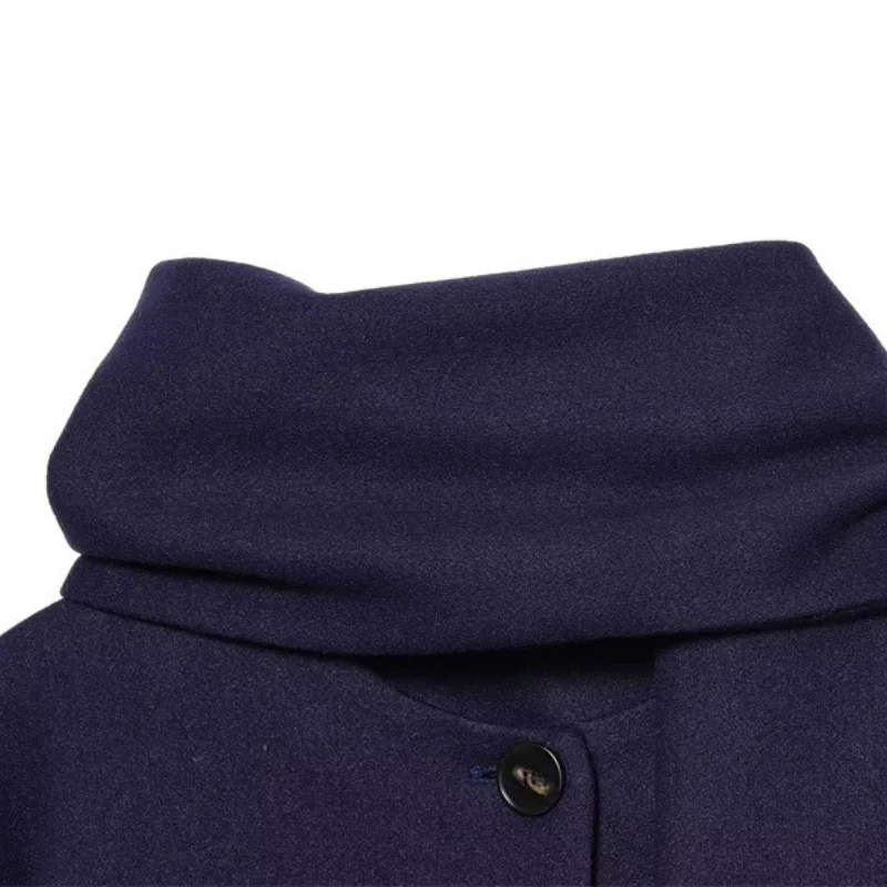 2026 neue Frühling Herbst Frauen Casual Schal Kragen Mäntel Mode Einreiher Taschen Lose Oberbekleidung Pendeln Straße Jacke