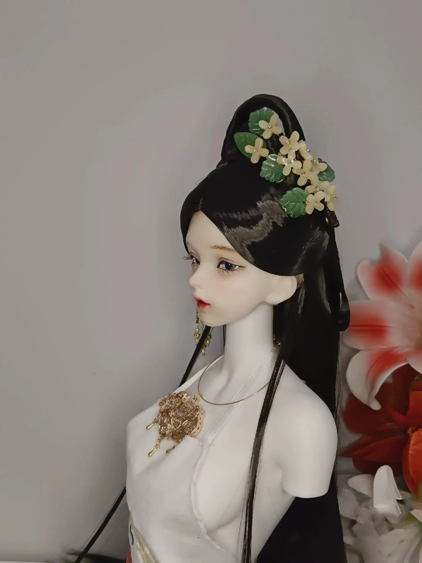 1/4 1/3 BJD Puppe Perücken Altes Kostüm Hanfu Vintage Stil Langes Haar Fee Perücke Für MSD SD13 Mädchen SSDF Onkel Zubehör A1687