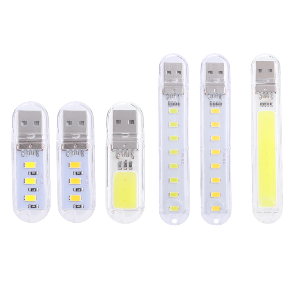 1/2/4Pcs Mini USB Night Light White/Warm Light Small Camping Lamp Lightweight Compact Reading Light for Laptops Computer