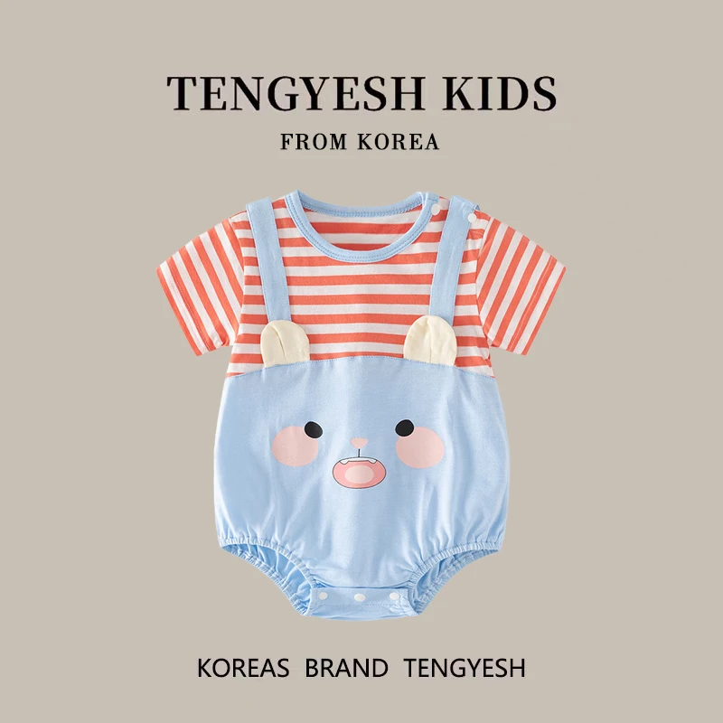 

Cute cartoon clothes for infants and young children summer wear short sleeved buttocks shooting clothes 아기 코스프레 신생아