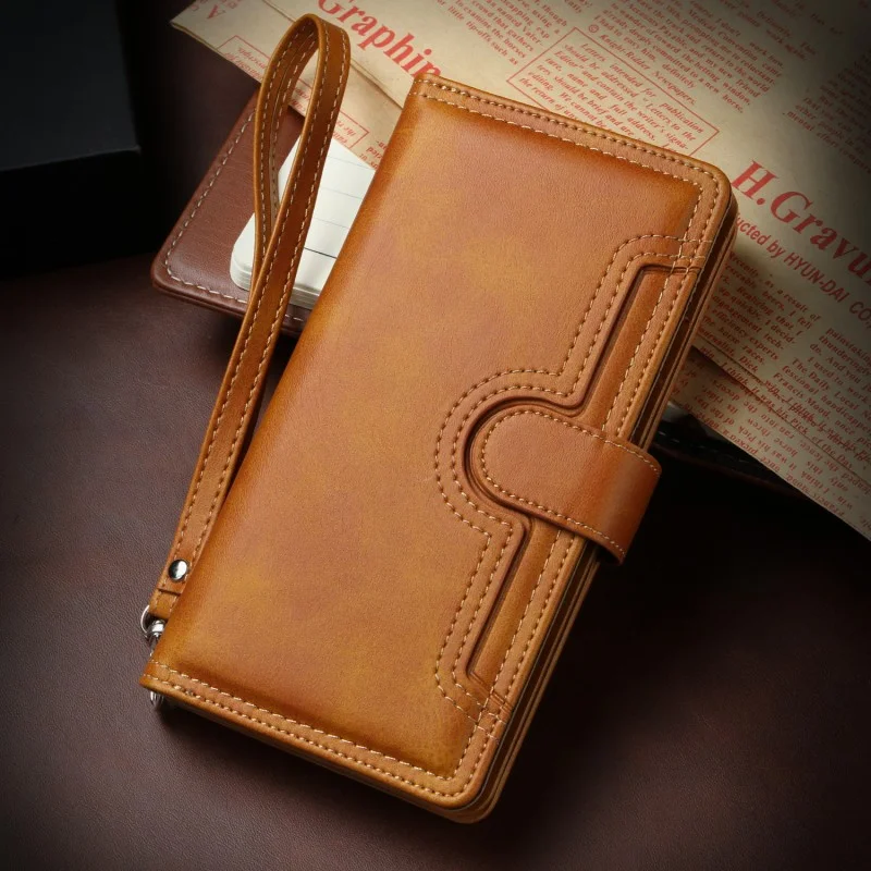 

Luxury Leather Flip Wallet Phone Case For iPhone 16 15 14 13 12 Pro Max 16 Plus 13 Mini Card Holder Magnetic Stand Back Cover