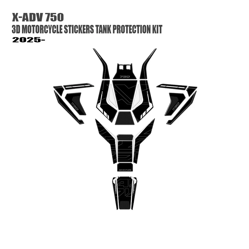 

3D Sticker Oil Tank Pad Protection Kit For Honda X-ADV 750 Compatible with X Adv750 2025