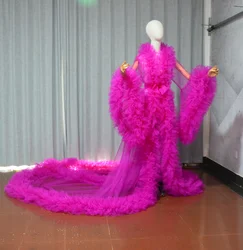 Boudoir de tul con volantes para sesión de fotos de embarazo, capa de maternidad con volantes para Baby Shower, vestido de novia para revelar el género, boda personalizada