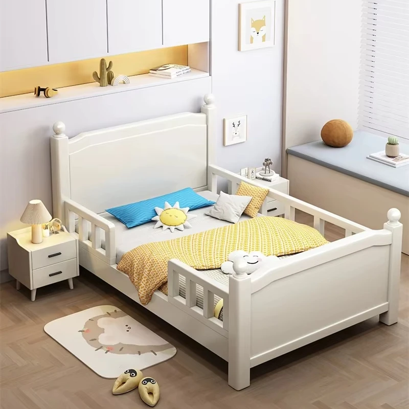 Customized Kids Sleeping Room Wooden Furniture Solid Wood Leg Children Bed with Smart Sensor Light Children's Bedroom Furniturep