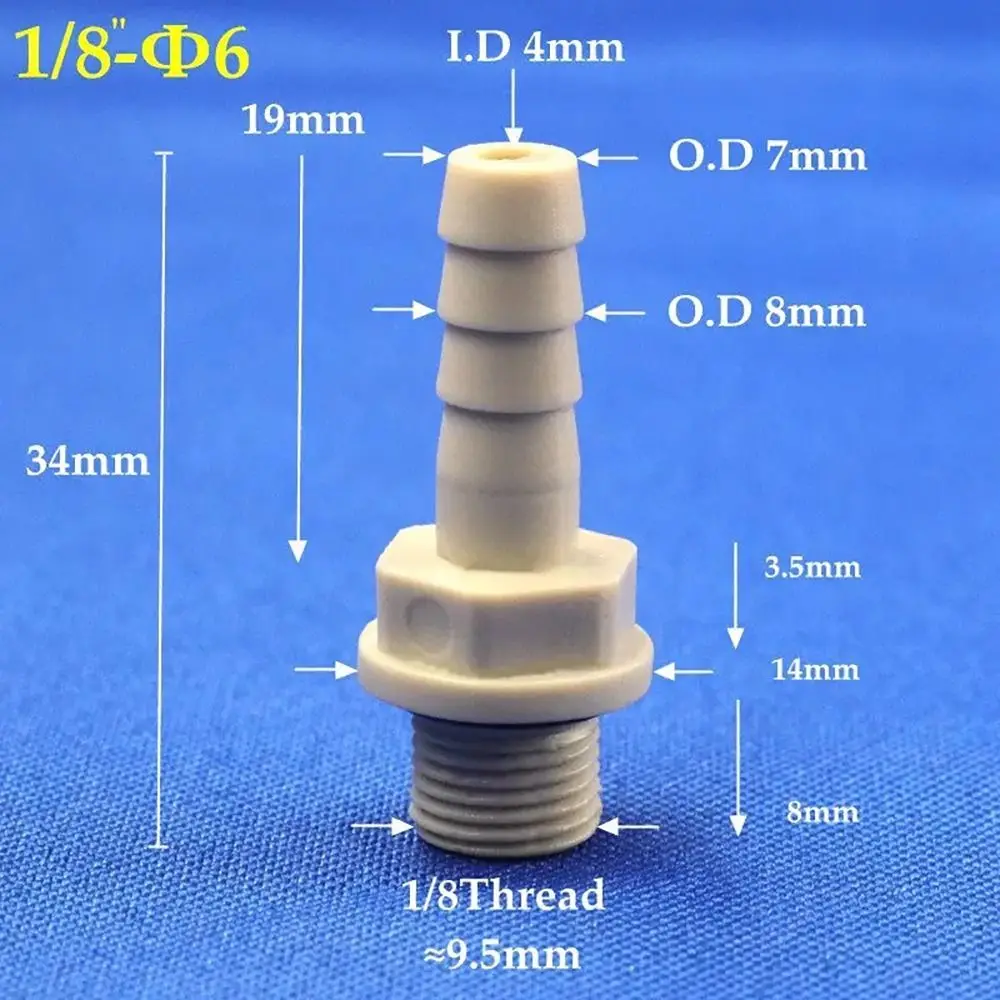 

1 шт. 1/4 "1/8" BSP наружная резьба пластиковый фитинг для шланга 6/8/10/12 мм аксессуар для орошения сада разъем POM Pagoda