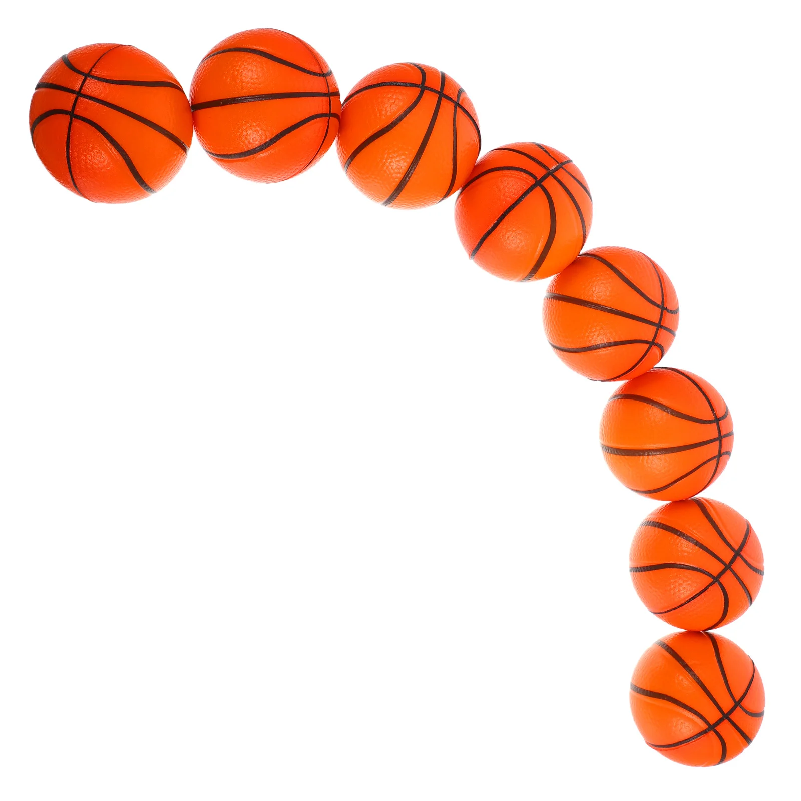 Bolas de estresse de basquete 8 peças de mini bolas de espuma PU para crianças ao ar livre jogo interno conjunto de brinquedos com aro divertido