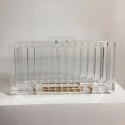 New Design Transparent Acrylic Evening Bag Women Clear Purse Chain Shoulder Crossbody Clutch Luxury Brand Wedding Party Handbags