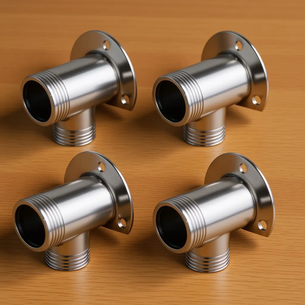 

4pcs Zinc Alloy Shower Arm Diverter Wall Mount Faucet Installation Kit Bathrooms Water Pipe Adapter Surface Base Durability