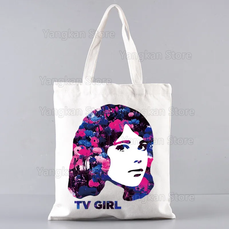 Tv Girl Print Canvas Torba na ramię dla kobiet Torebki Eco Torba na zakupy wielokrotnego użytku Vintage Fashion Ulzzang Bags