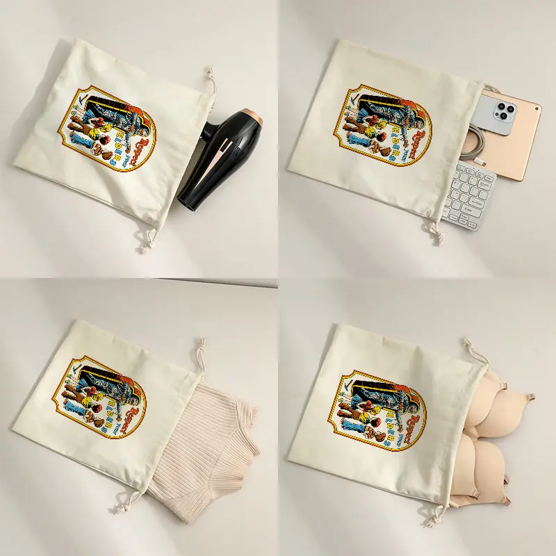 Gothic Retro Mummy Drawstring Candy Bag Respect Your Elders Vintage Comic Print Portable Trick or Treat Sweet Storage Pouch
