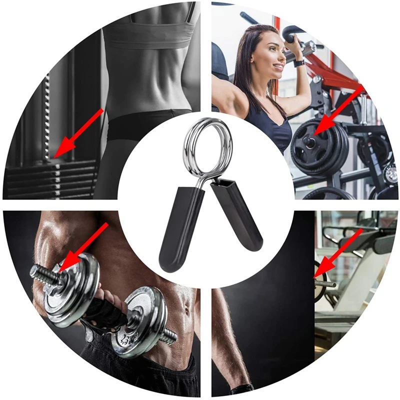 8Pcs 95Mm Black Bearing Pulley Wheel Cable & 6 Pack 1 Inch (25 Mm) Barbell Clip Clamps-Dumbbell Spring Collars