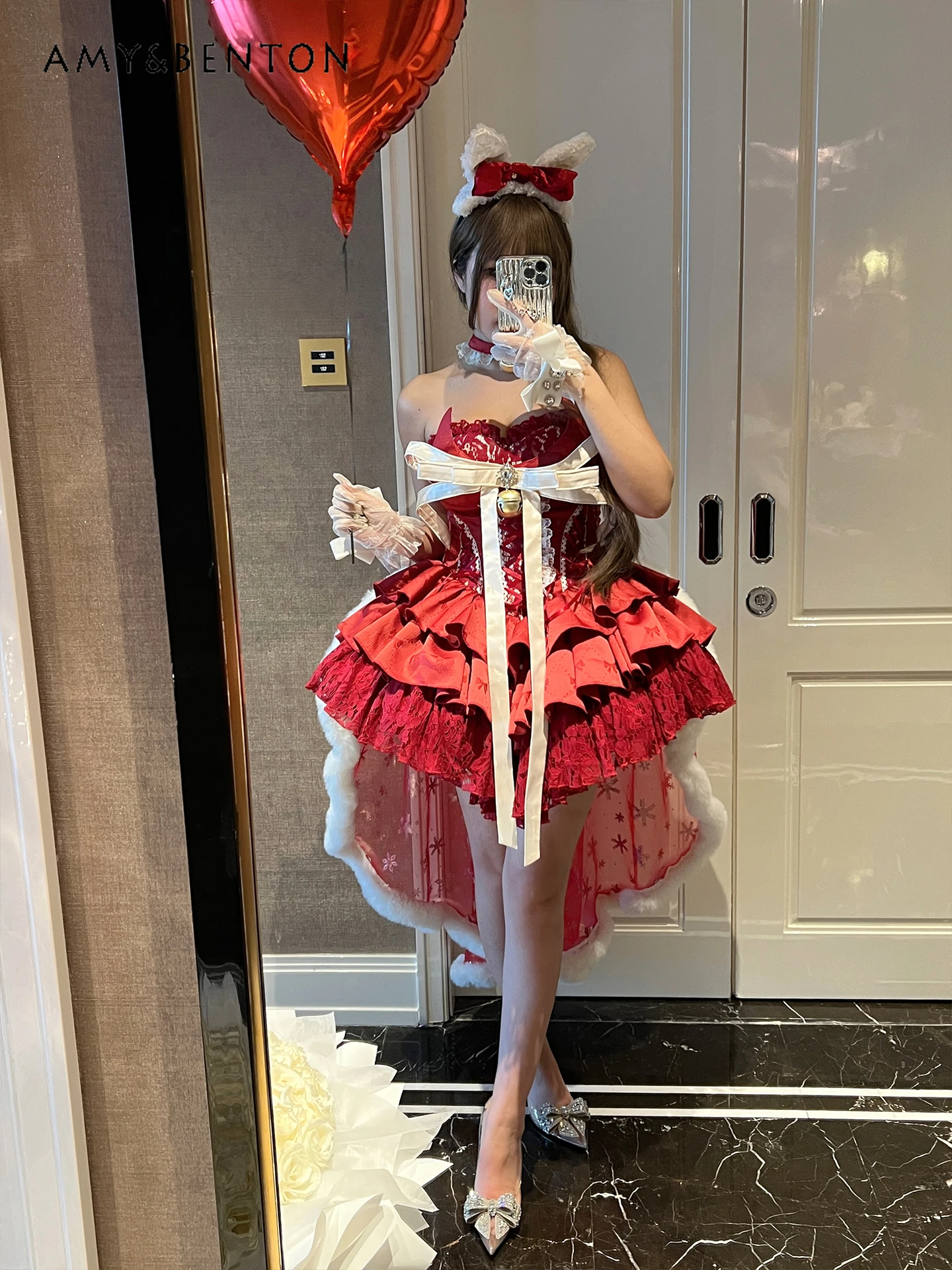 Robes de soirée de noël rouge, Style Ballet pour filles, robe de princesse JSK de luxe élégante, douce et magnifique, vêtements pour femmes du nouvel an