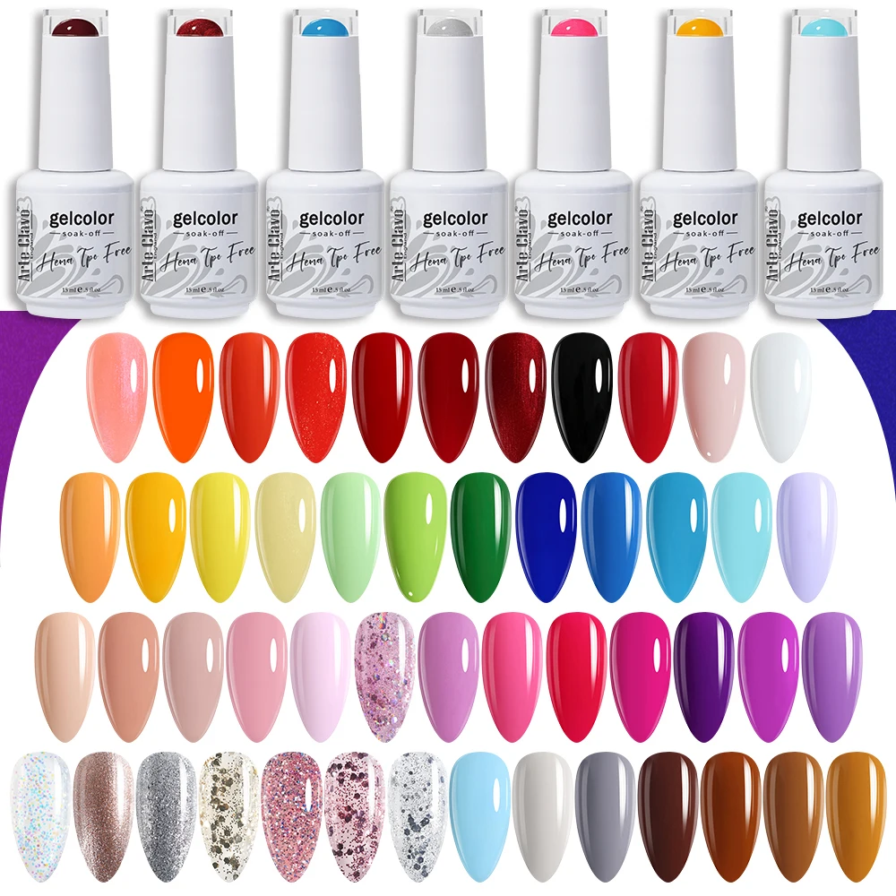 

Arte Clavo 15ml UV Gel Color Nail Polish Semi Permanant Gel Lacuqer LED Nails Art Soak Off HEMA TPO FREE Nail Gel Polish Varnish