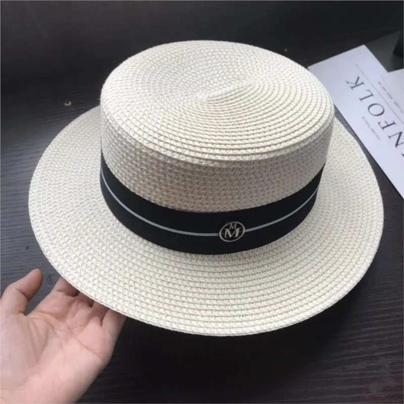 

Short-brimmed versatile white hats small top flat-topped men's and women's short hair summer