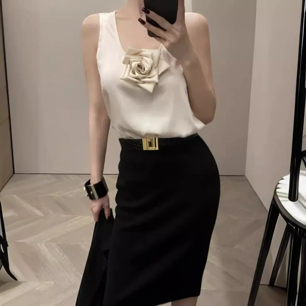 ملابس عصرية للسيدات البالغات مخصصة بنمط كسول ثلاثي الأبعاد سترة بدون أكمام جميلة وراقية #2