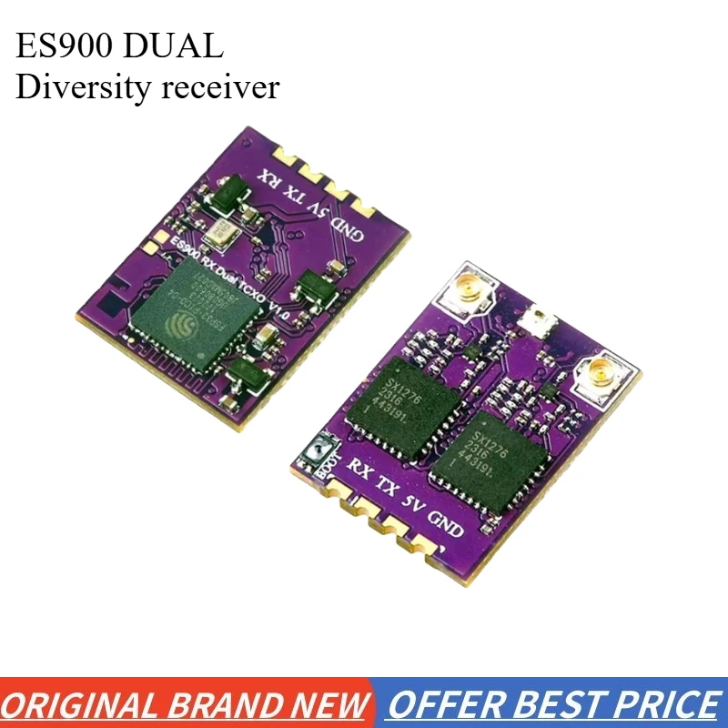 

1pcs ES900 DUAL RX ELRS Diversity Receiver 915MHz 868MHz Built-in TCXO for RC Airplane FPV Long Range Drones DIY Parts