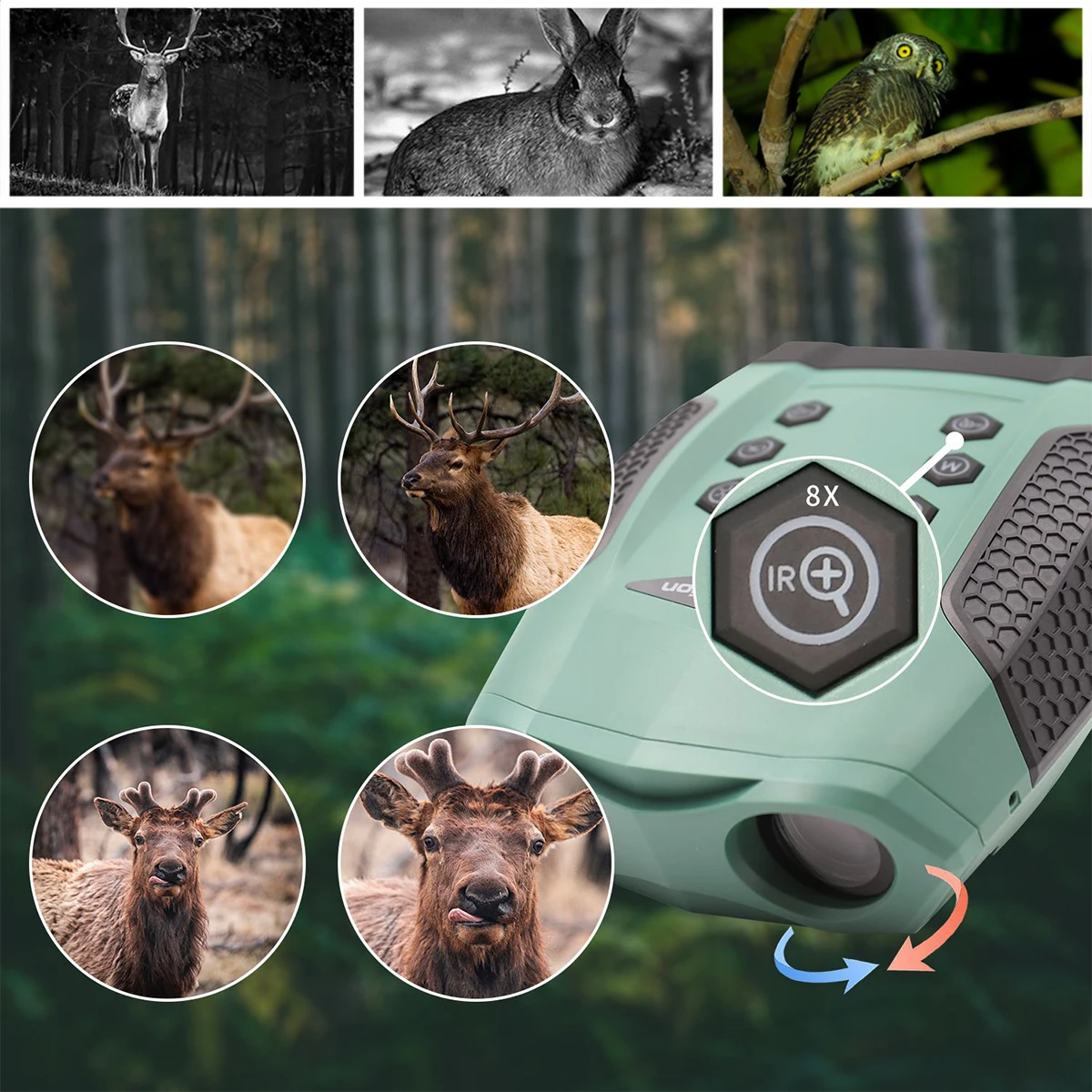 New Full-color Night Vision Goggles Can Take Photos and Record Videos 4K HD Binoculars for Outdoor Hunting Night Fishing Camping