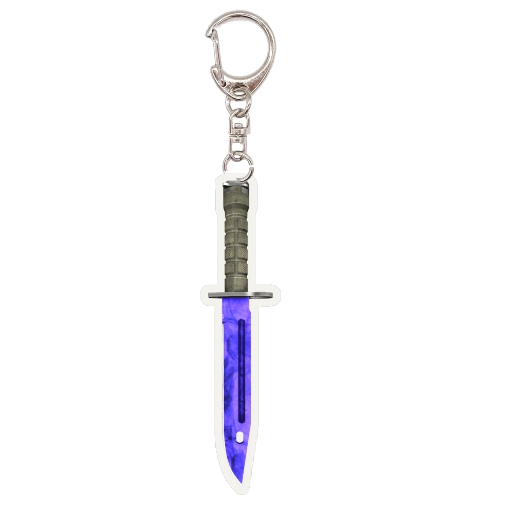 CS2 CSGOGamer Gift 10cm Acrylic Keychain Karambit Case Hardened Claw Knife Replica Model Keyring Teenagers Birthday Fans Gift
