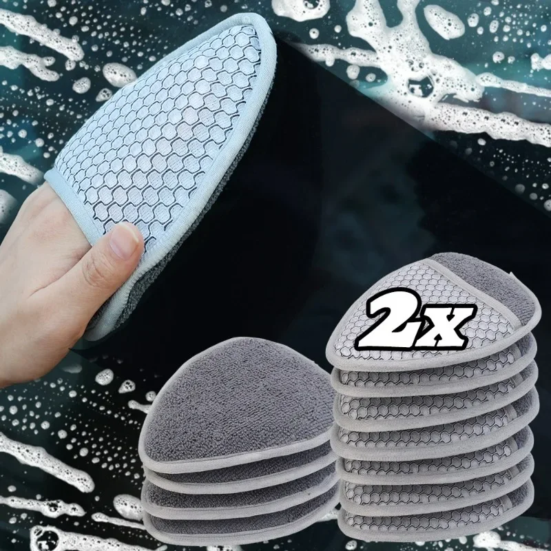 Car Washing Gloves Cleaning Sponge Wipe Car Wheels Cleaning Waxing Dual Purpose Sponge Block Double Side Car Paint Care Tools