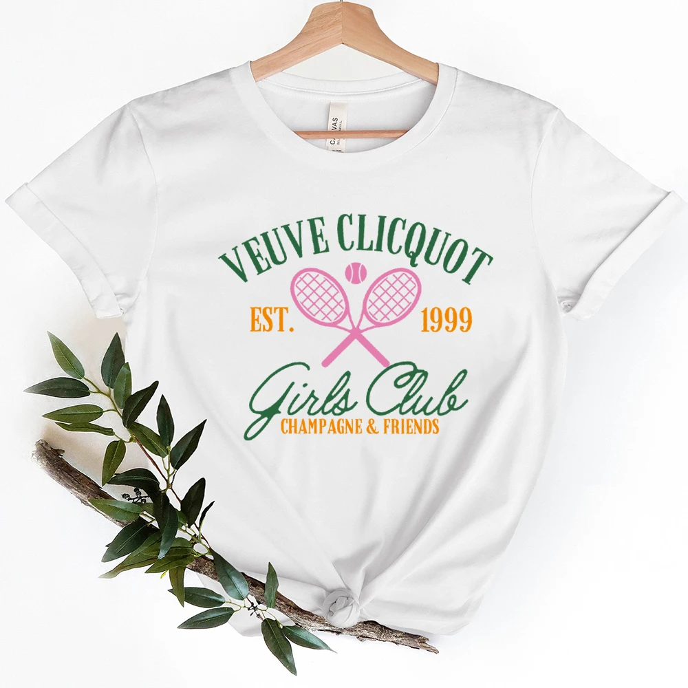 Comfort Colors Vintage Champagne Tennis Club T-Shirt Girls Club Bridal Women\'s Tee Graphic Tees Cute Y2k Women Clothes Aesthetic