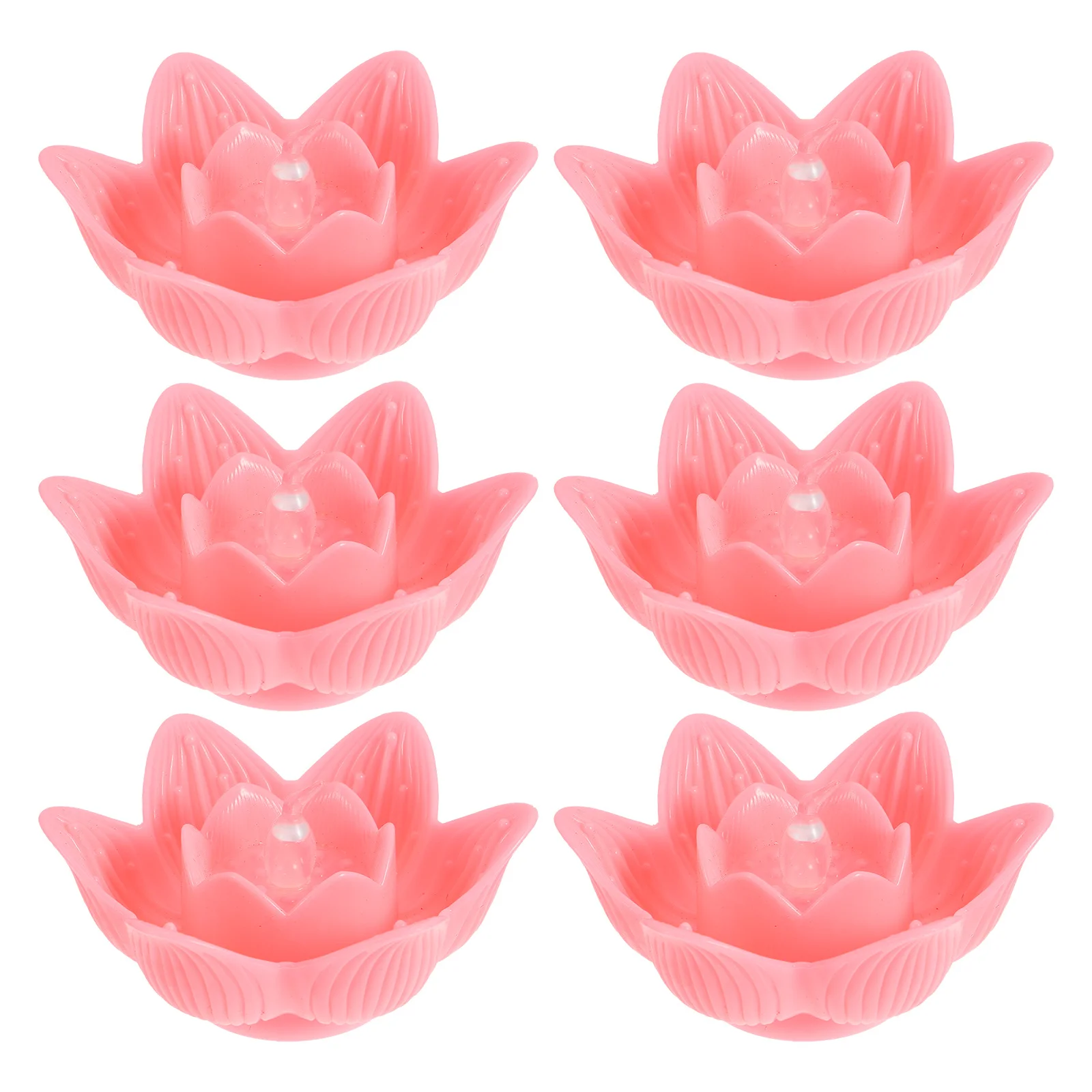 6 pçs led lâmpada de lótus em forma de lótus para casa escritório quarto decoração mesa luz ornamento luz budista decoração do quarto