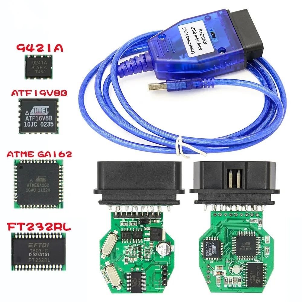 INPA for BMW E chassis diagnostic line K+DCAN FT232RL with S With switch OBD II 16PIin Male Connector To USB Cable