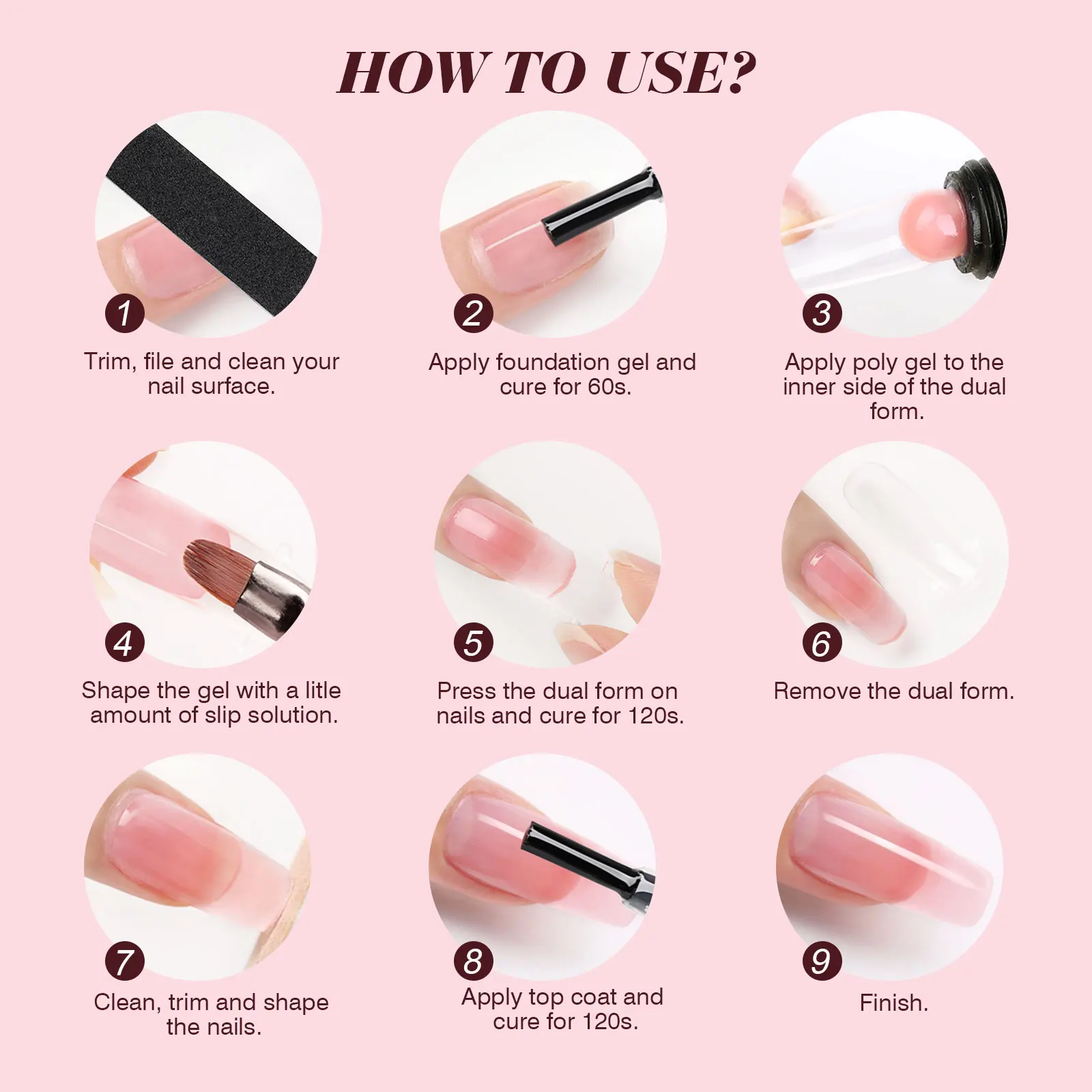 مجموعة أدوات أظافر جل بولي من سافيلاند مع مجموعة أدوات تشغيل مصباح الأشعة فوق البنفسجية علاج سريع بدون رفع جل أرجواني وردي مع أطراف أظافر للمبتدئين في صالونات التجميل المنزلية