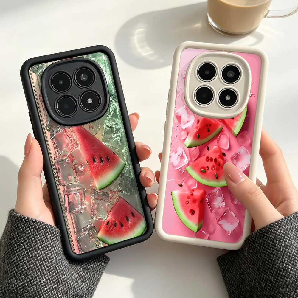 

Watermelon Ice Cubes Phone Case For Xiaomi Redmi Note 15 14 13 13R 12 12R 11 11E 11T 11S Pro Plus 5G Eye Ladder Cover
