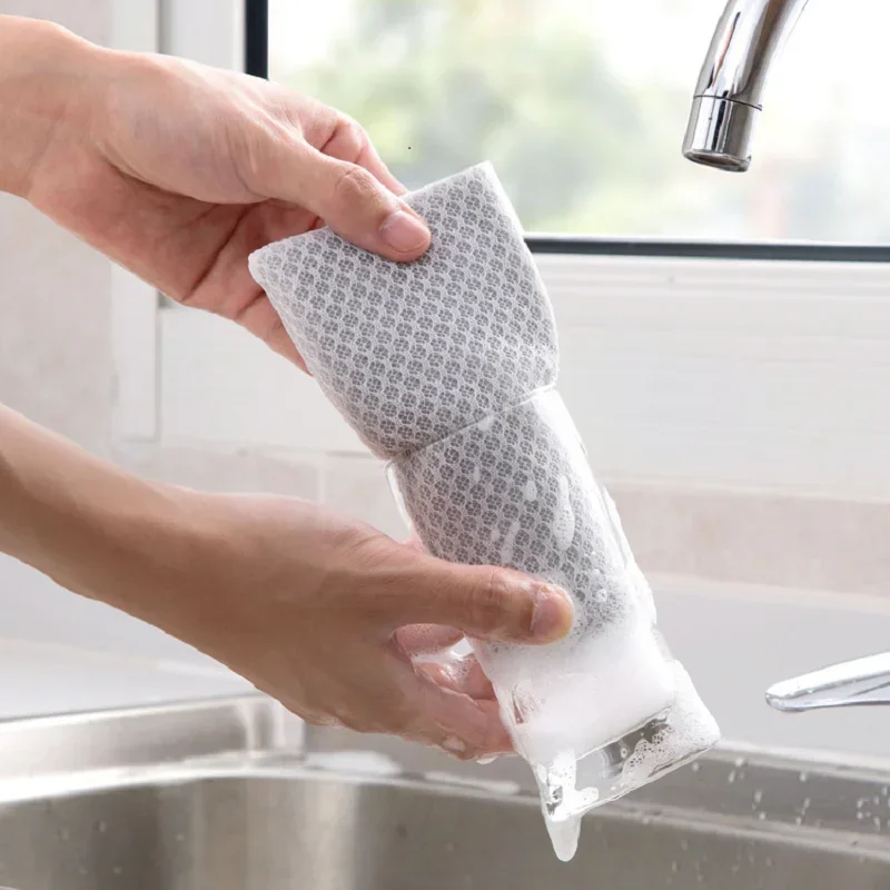 20pcs Sponge Eraser Dishwashing Reusable Clean Rub Pot Rust Focal Stains Kitchen Bathroom Office Cleaning Tools Multifunctional