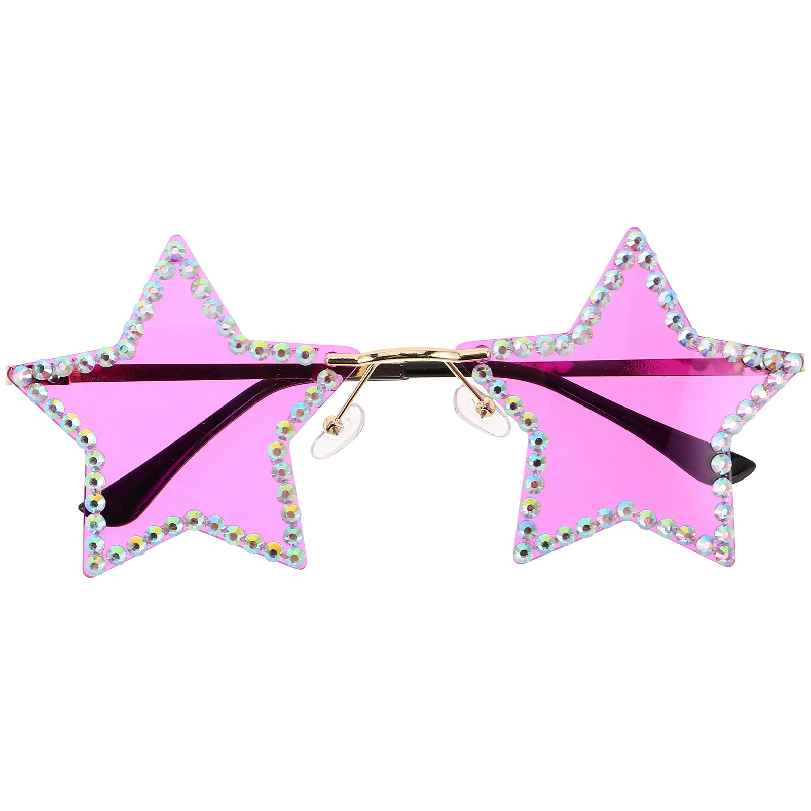

Star Shaped Sunglasses Unique Design Rhinestones Bachelorette Halloween Cosplay Party Favors Uv Protection
