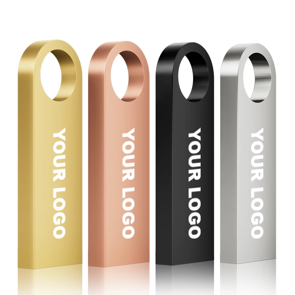 100PCS Lote USB Flash Drive 128GB Free Custom Logo Pen Drive 64GB Mini Metal Memory Stick 32GB 100 Pieces Wholesale Pendrive 16G