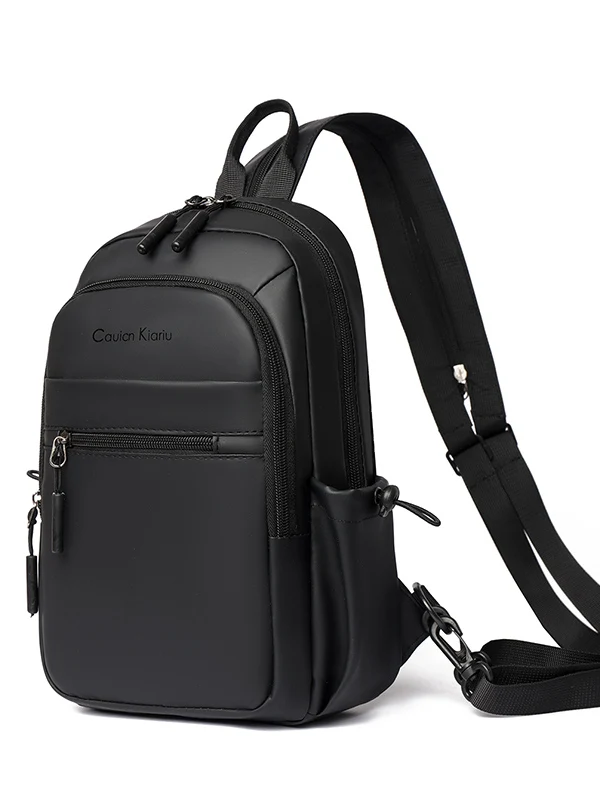 New Men's Large Capacity Chest Bag Slant Bag Multi-layer Commuting Business Fashion Waterproof Multi-functional Sports Double...