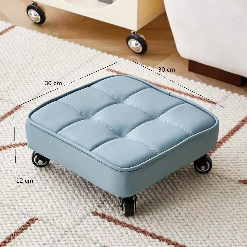 Household Rotatable Stool Pulley Low Stool With Universal Wheel Living Room Multifunctional Bench Bedroom Rotatable Low Stool