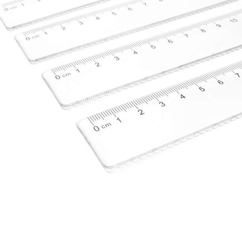 5 Pcs 15cm 20cm Plastic Ruler Straight Ruler Clear Ruler Gift for Student 601F