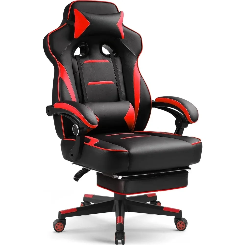 

Game Chair, Ergonomic Racing Style Computer Chair with Footrest, High Back with Lumbar Support and Recliner, Gaming Chairs