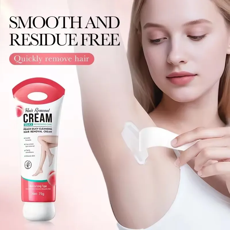 

Peach hair removal cream is smooth, clean and transparent. Armpit hair removal cream skin care product 75g