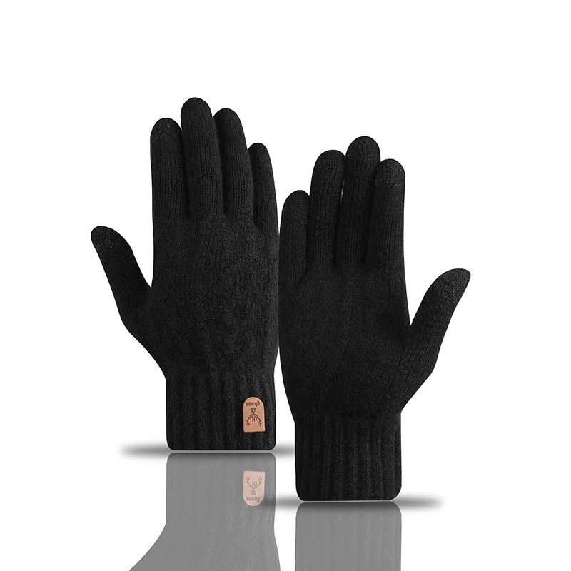 AliExpress NONE Women Men Warm Winter Touch Screen Gloves Stretch Classical Knit Mittens Wool Full Finger Outdoor Cycling Driving Glove