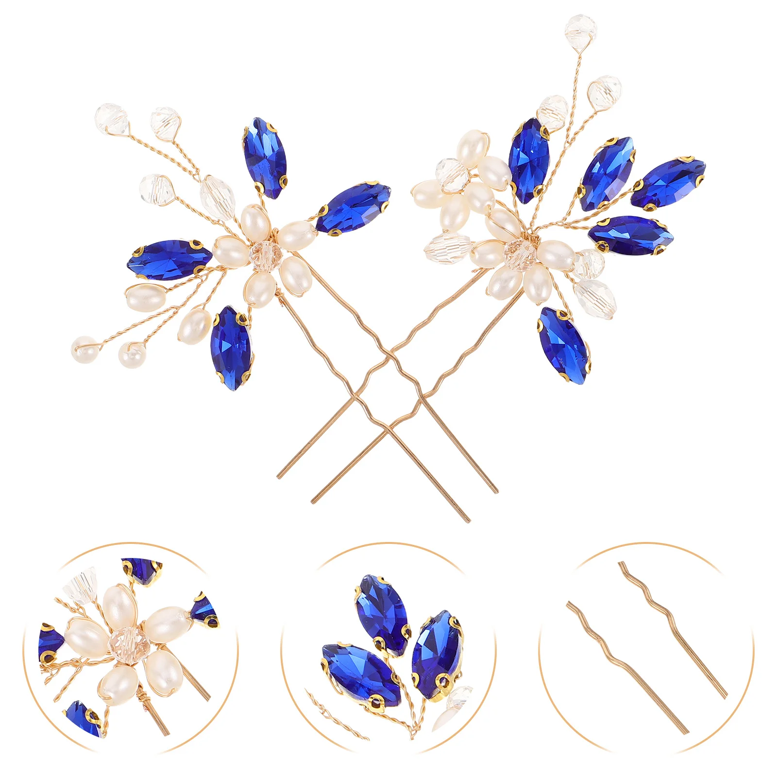 

1Pair Bridal Hair Accessory Faux Pearls Wedding Headpiece Elegant Design for Bride Updos Special Occasions Bridal Accessories