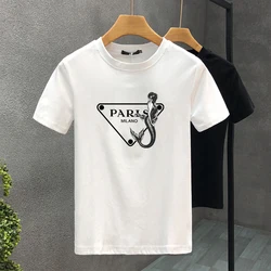 Luxury Brand Mermaid Paris Cotton High Quality Print Couple Tees Summer Harajuku For Men/Women Short Sleeve T-shirt Asian Size