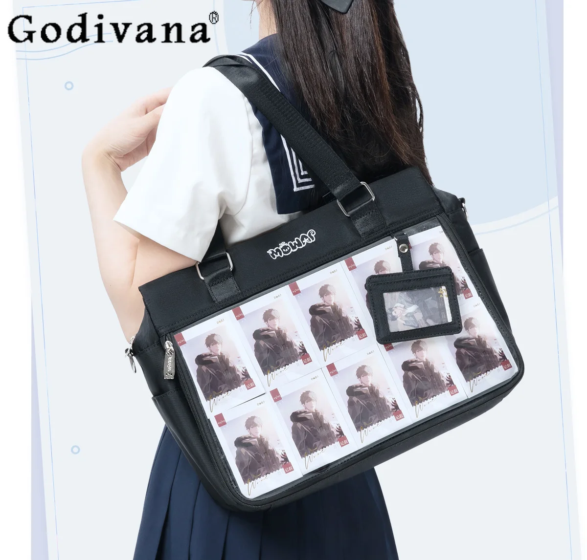 

Japanese Original College Style JK Uniform Lolita Transparent Pain Bag Sweet Girl Commute Casual Single Shoulder Crossbody Bag