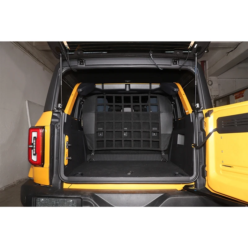 Car Trunk Isolation Net Storage Bag Organizer For Ford Bronco 2021 2022 4-Door Interior Accessories, Black