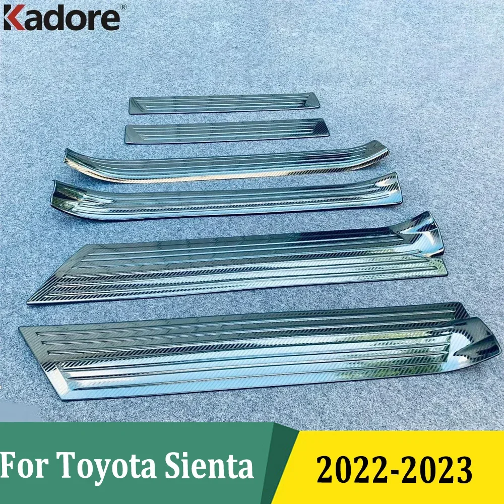 For Toyota Sienta 2022 2023 Side Door Sill Scuff Plate Trim Accessories Auto Styling Car Sticker Stainless Steel