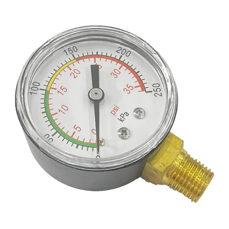 2X Professional Pool Spa Filter Water Pressure Gauge Mini 0-60 PSI Bottom Mount 1/4 Inch Pipe Thread